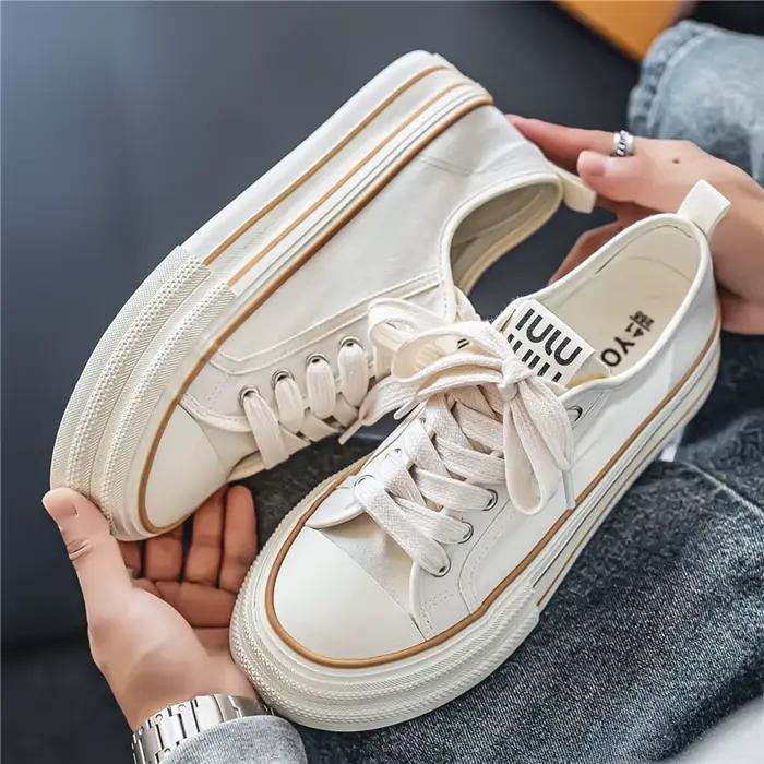Chaussures à semelle plate pour hommes, en toile, décontractées, mode automne, baskets, chaussures d