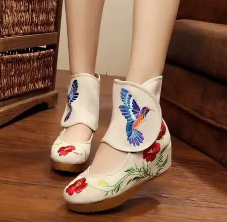 Veowalk cheville Wrap femmes bottes décontractées colibri chinois Noble Mary Janes à l'intérieur aug