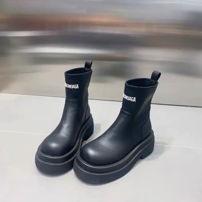 Bottes à plateforme noires pour femmes, chaussures pour dames, Parker rond, confortables et élégante