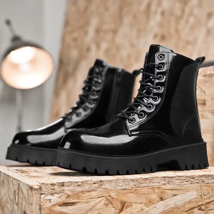 Bottes hautes pour hommes quatre saisons nouveaux styles mode semelle souple confort bottes de ville
