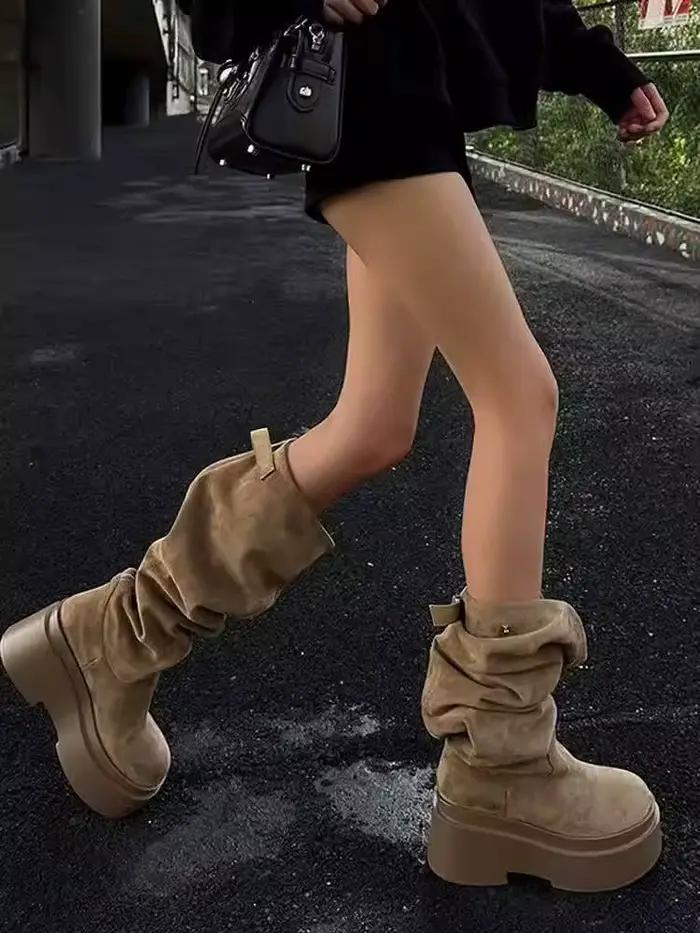 Bottes mi-mollet pour femmes 2026 – Nouvelles bottes hautes d'été pour femmes à semelle épaisse, reh