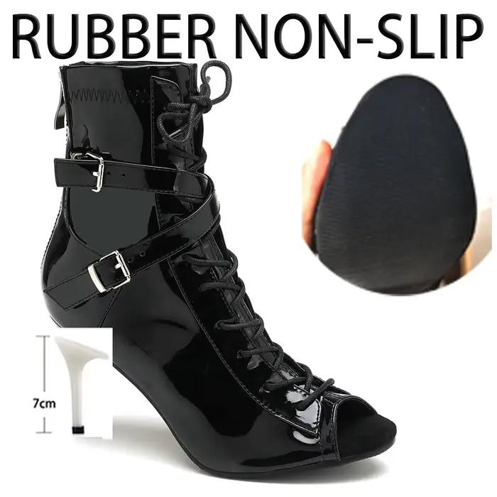 Chaussons à talons fins à lacets pour femmes, botte de rinçage pour dames, chaussures de jazz latine