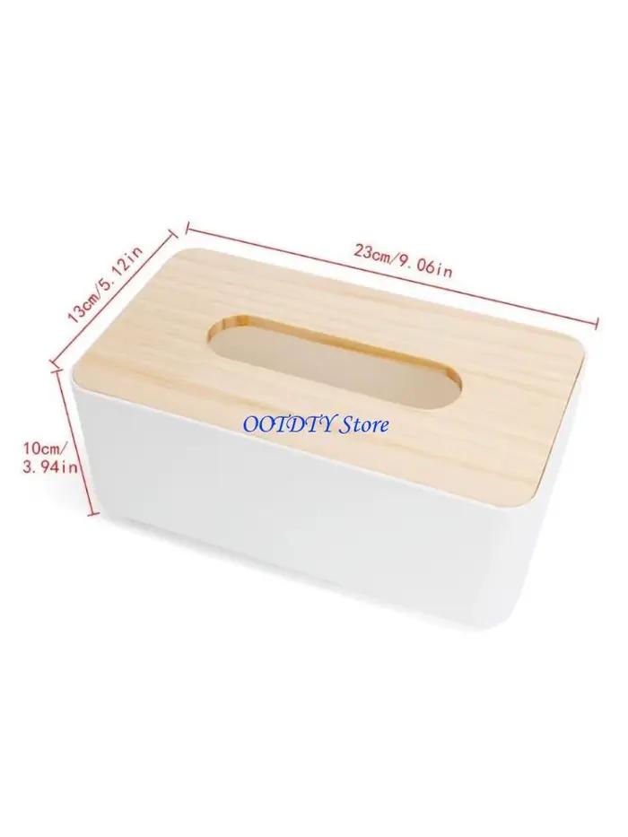 Distributeur boîte à mouchoirs 367A, couvercle en bois, support rangement papier, serviette pour org