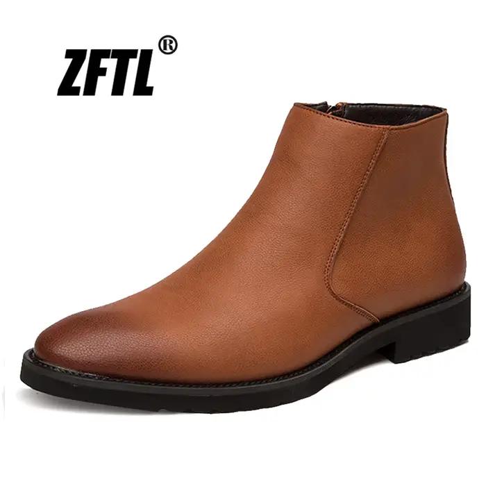 ZFTL hommes bottines grande taille homme Chelsea bottes à enfiler mâle rehausser bottes britannique 