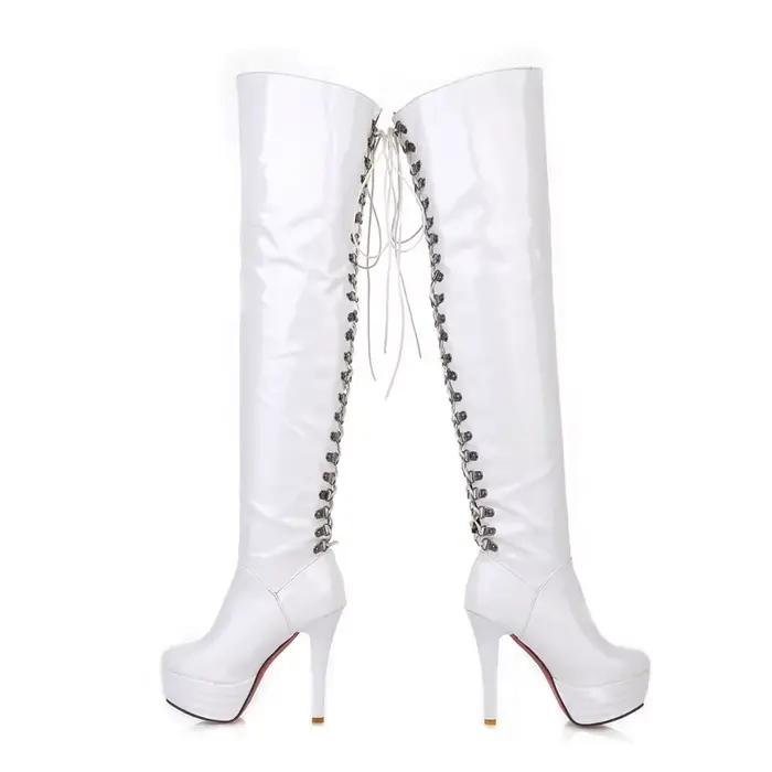 Bottes super hautes respirantes pour dames, talons hauts imperméables, tube haut, danse de nuit, cui