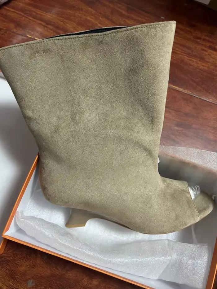 Bottes pour femmes Printemps-Automne 2026 à talon épais et haut, style bouche de poisson, hauteur ge