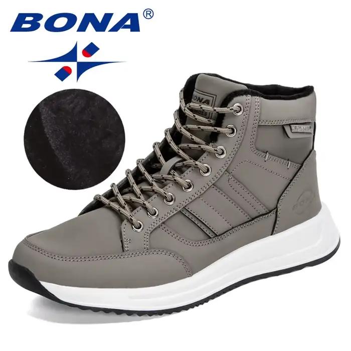 BONA – bottes de neige en peluche pour homme, bottines de protection, semelle résistante à l'usure, 
