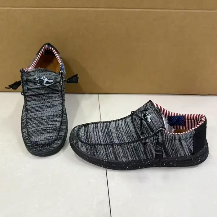 Chaussures d'été pour hommes, chaussures en toile de style Cowboy, respirantes, légères, antidérapan