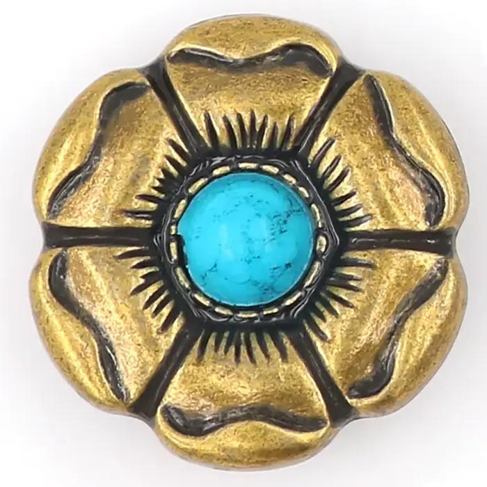 1 pièce Breloque de chaussure en métal argenté en forme de cœur turquoise, décorations pour Crocs, f