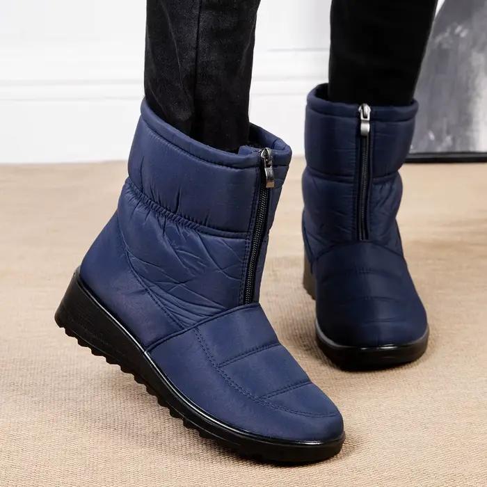 Bottes d'hiver chaudes pour femmes, chaussures imperméables à enfiler pour femmes d'âge moyen et âgé