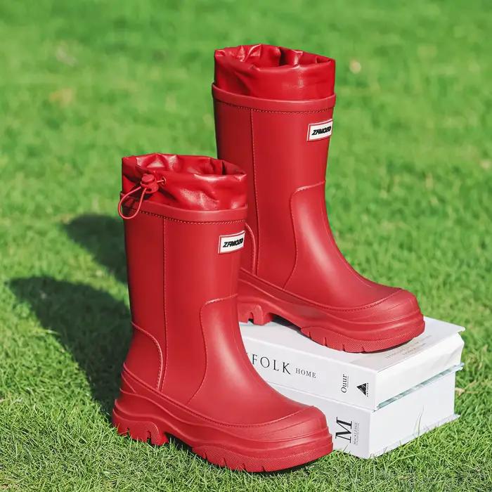 Bottes de pluie pour femmes, bottes en caoutchouc mi-mollet tendance, chaussures imperméables pour l