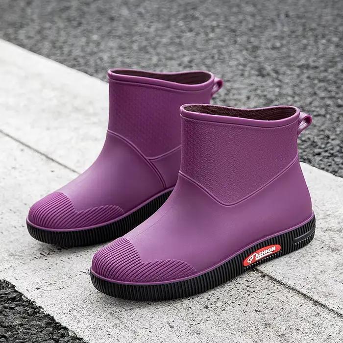 Bottes de pluie imperméables coordonnantes pour femmes, chaussures en caoutchouc à degrés, bottes de