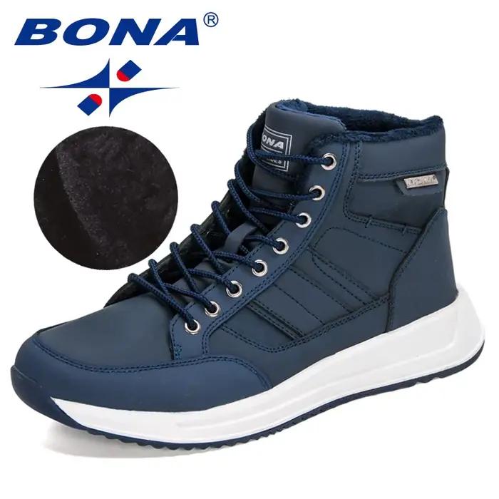 BONA – bottes de neige en peluche pour homme, bottines de protection, semelle résistante à l'usure, 