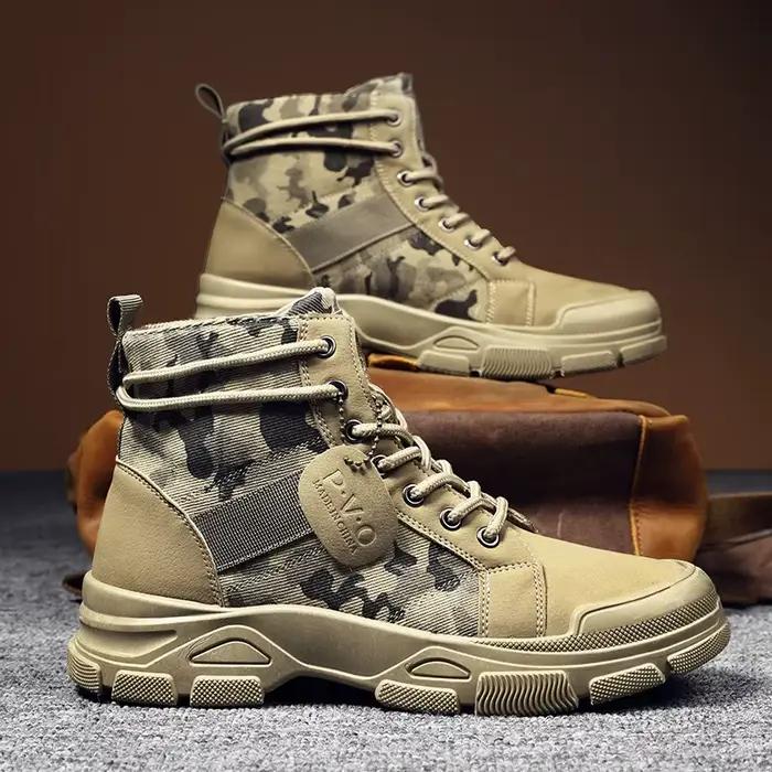 Hommes bottes décontracté en plein air désert bottes automne mode Camouflage à lacets plate-forme ch