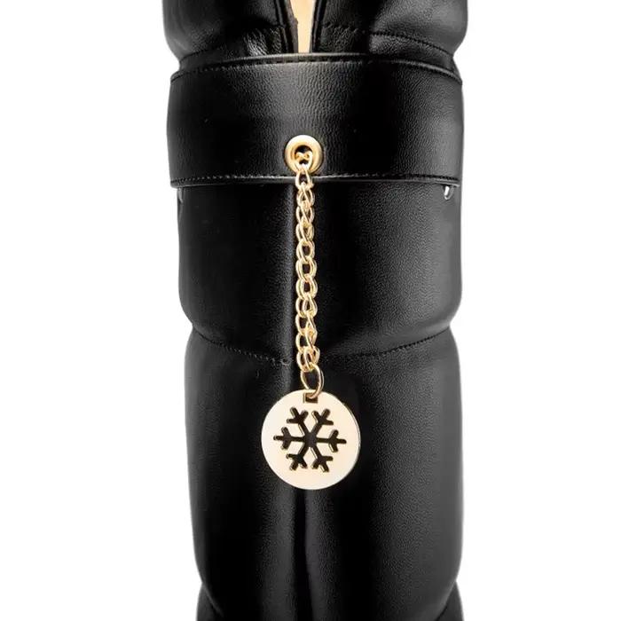 Girseaby dames talon compensé sur les bottes au genou sans lacet talon caché grande taille 44 fête c