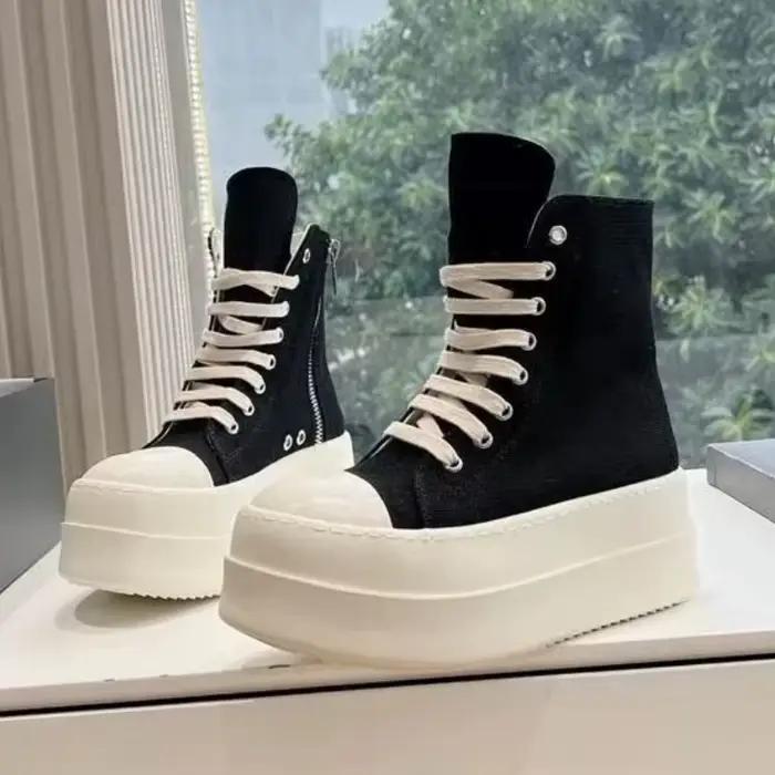 Bottes de rinçage à plateforme pour femmes, chaussures en toile à lacets, chaussures de printemps et