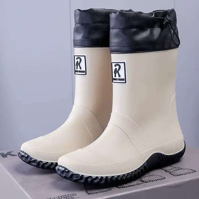 Bottes de pluie pliables tendance unisexe pour le camping en extérieur, chaussures de cuisine polyva