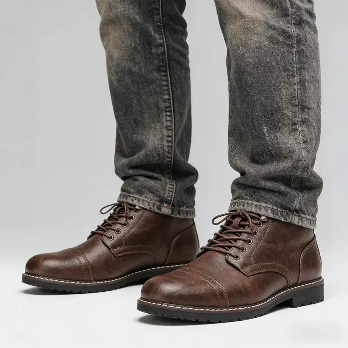 Bottines en cuir confortables de marque tendance 2026, bottines décontractées à la cheville