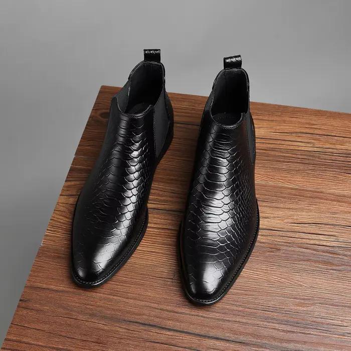 Nouvelles bottes pour hommes, chaussures montantes pour hommes, manches, cuir fait main, style brita