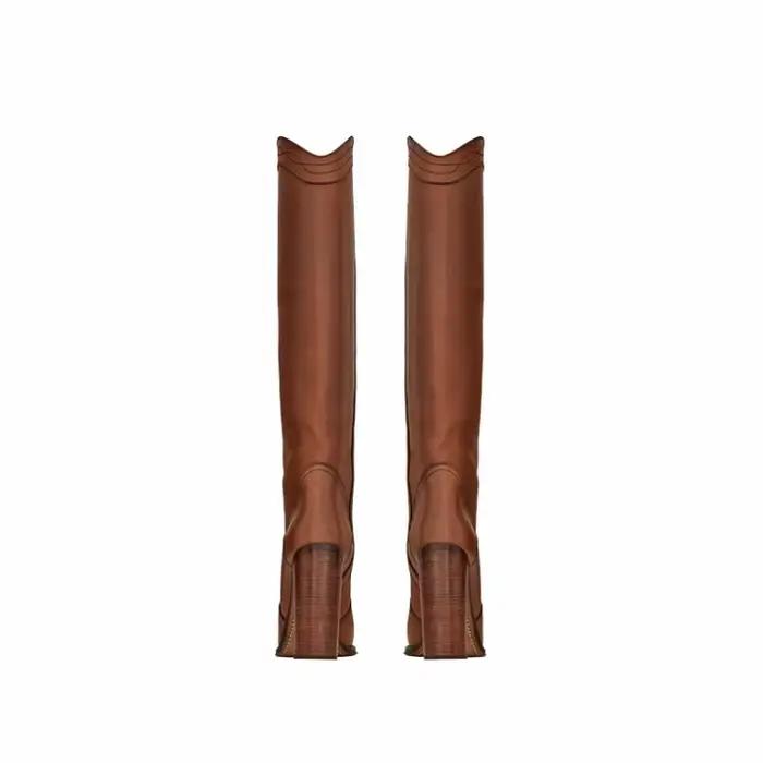 Bottes hautes rondes au genou pour femmes, chaussures à talons ultra hauts, style Parker, mode, gran