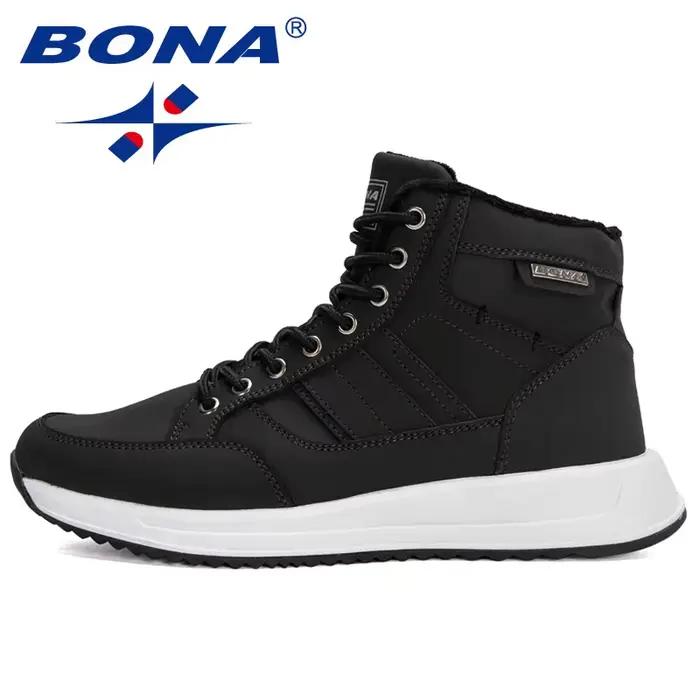 BONA – bottes de neige en peluche pour homme, bottines de protection, semelle résistante à l'usure, 