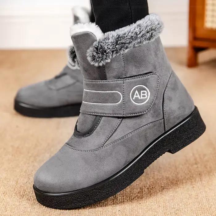 Bottines femme avec fourrure chaude Botas Mujer talons bas chaussures d'hiver pour femme bottes de n
