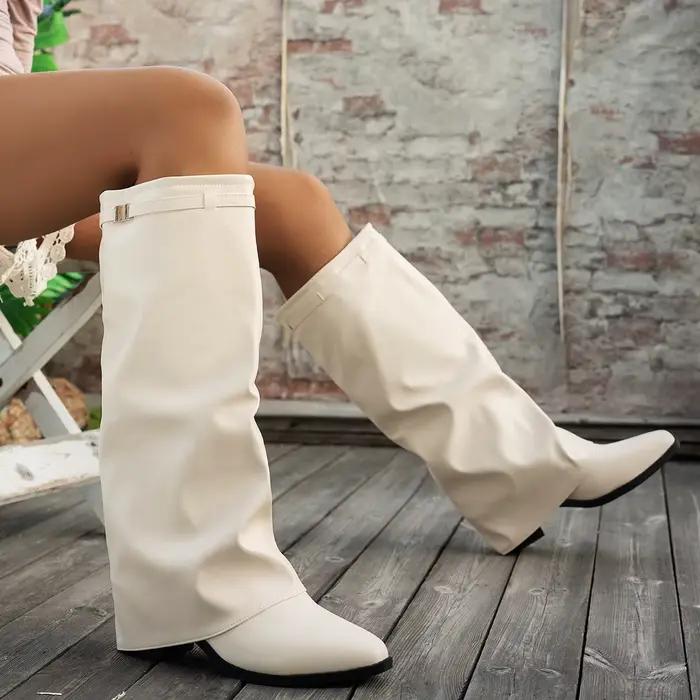 Bottines à talons hauts tendance pour femmes, bottes hautes automne-hiver, style britannique, talon 