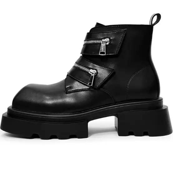 Bottes Derby Homme 2026 de Haute Qualité, Élégantes, à Semelle Épaisse, Style Punk Rock, Bottes de C