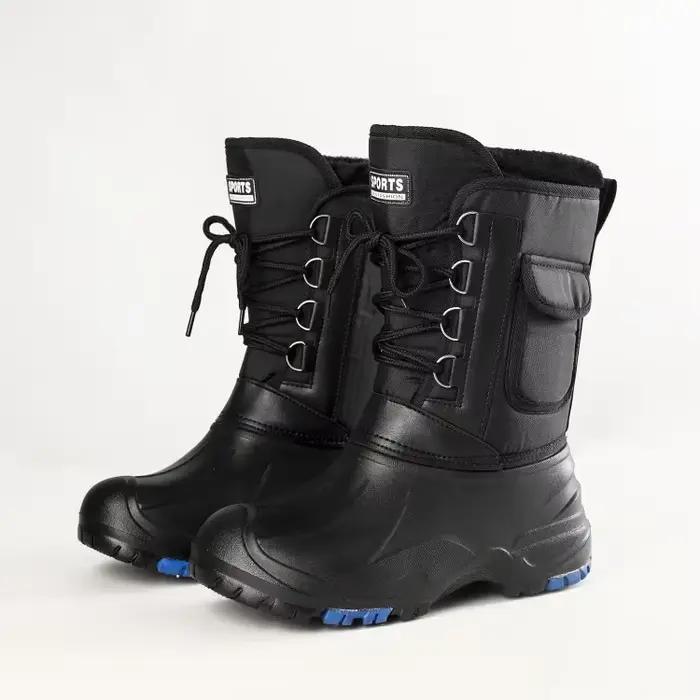Bottes de neige chaudes à la mode pour hommes, pour la pêche et le ski, chaussures mi-hautes impermé