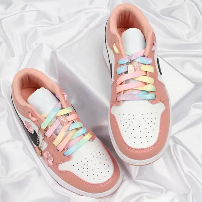 Lacets plats pour baskets dessin animé coloré motif mignon impression lacets de chaussures étoiles f