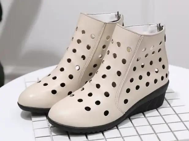 Bottes de printemps et d'été pour femmes, chaussures à talons compensés, bottes de rinçage, bottes c