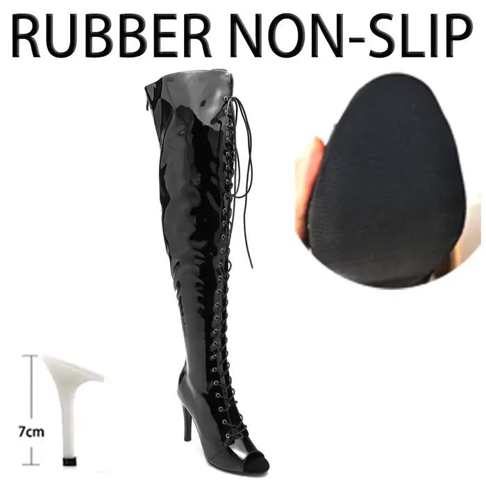 Les bottes au dessus du genou bottes à lacets talons aiguilles chaussures de danse Jazz dame semelle
