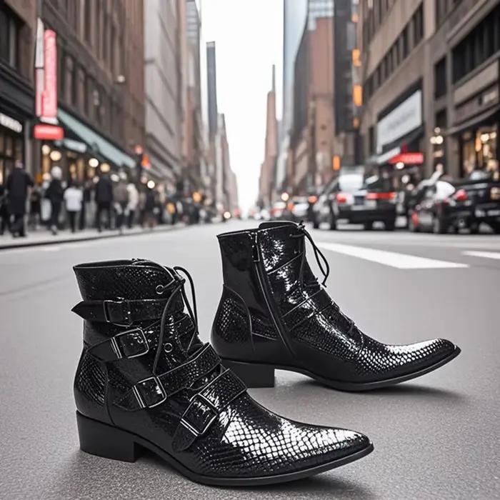 Bottes provoqué en cuir de vache pour hommes, chaussures de mariée, modèle de spectacle, banquet, fê