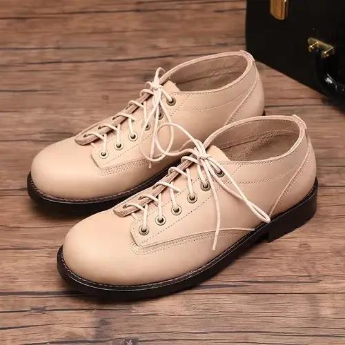 Vintage à lacets nouvelle plate-forme en cuir véritable hommes noir rouge bottines robe travail bott