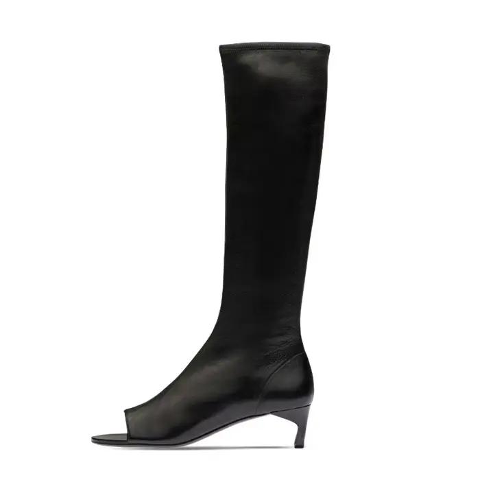 Bottes hautes au genou évidées pour femmes, sandales irrégulières, chaussures européennes et américa