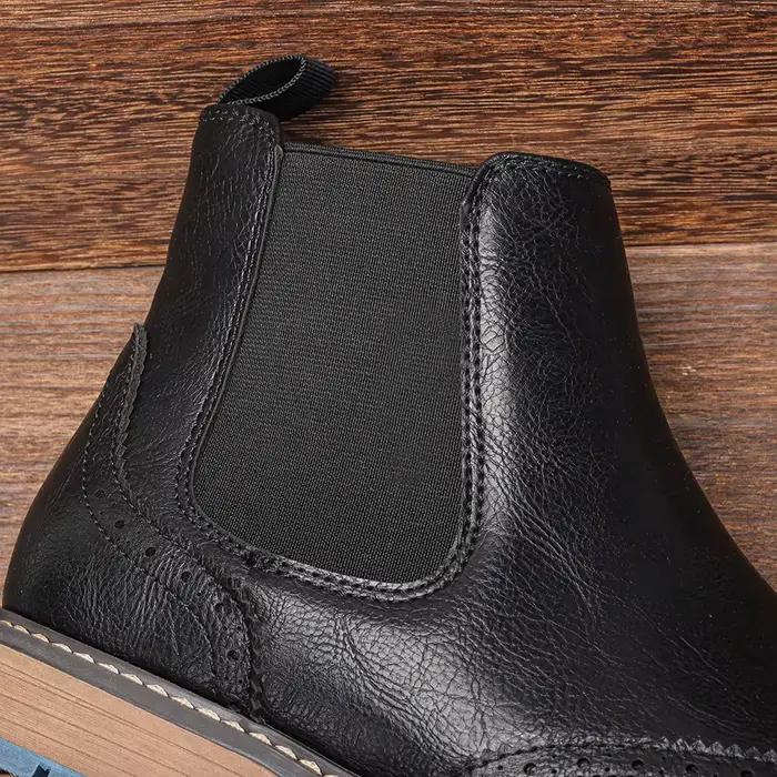 Taille 7-13 Brogue Chelsea hommes bottes bottes en cuir de Style américain classique