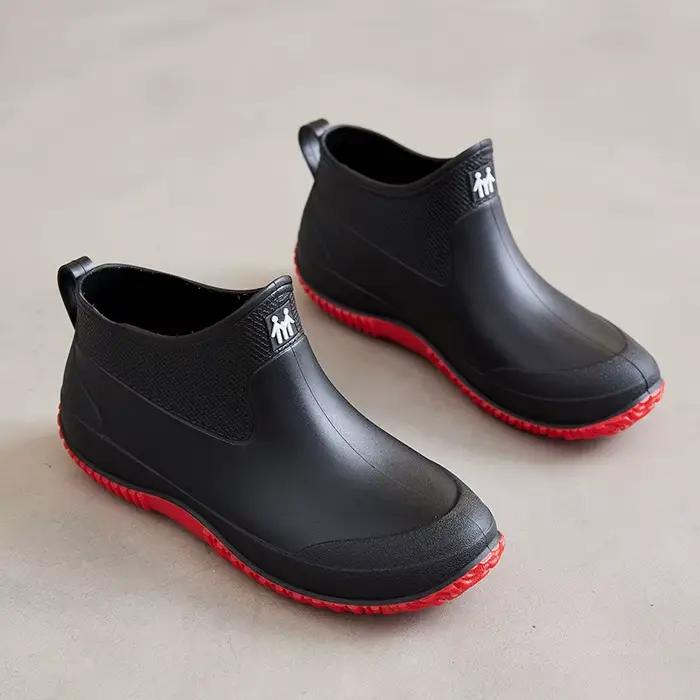 Bottes de pluie courtes en caoutchouc pour femmes et hommes, résistantes à l'usure et antidérapantes