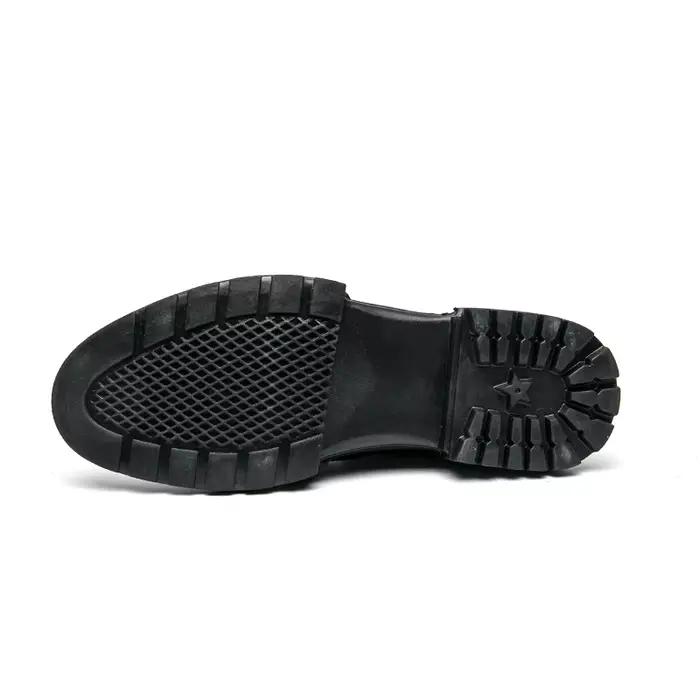 Bottes d'équitation pour hommes style britannique rétro richelieu sculpté chaussures en cuir haut de