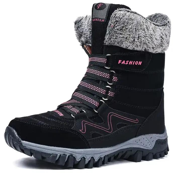Bottes de neige pour femmes hiver peluche plate-forme chaude bottines pour femmes résistant à l'usur