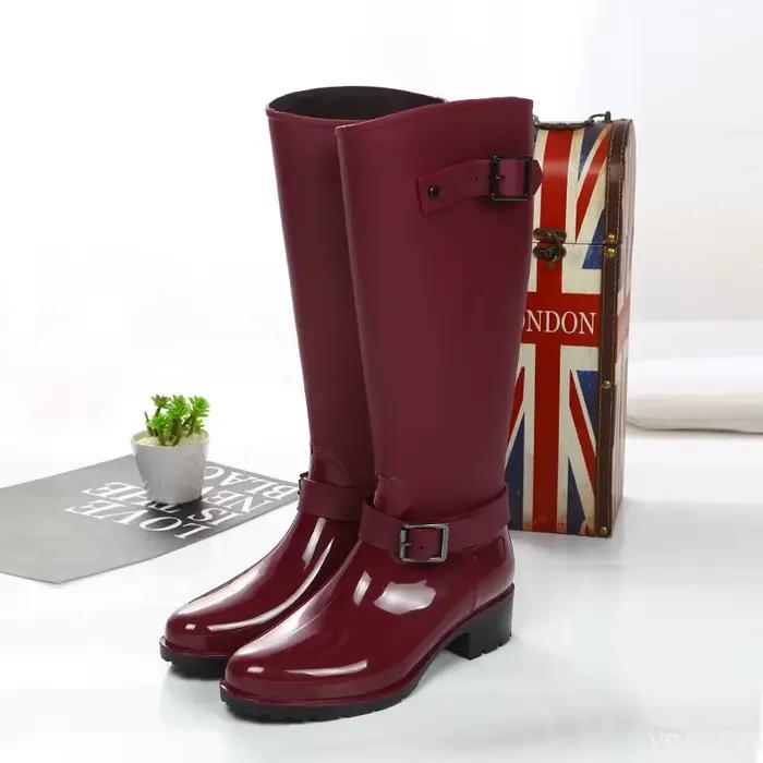 Bottes hautes à fermeture éclair pour femmes, chaussures de Style Punk avec boucle de ceinture, bott