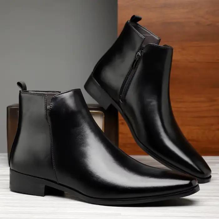 Nouveaux hommes bottes classiques Chelsea bottes de luxe haut en cuir botte hommes robe botte mode d