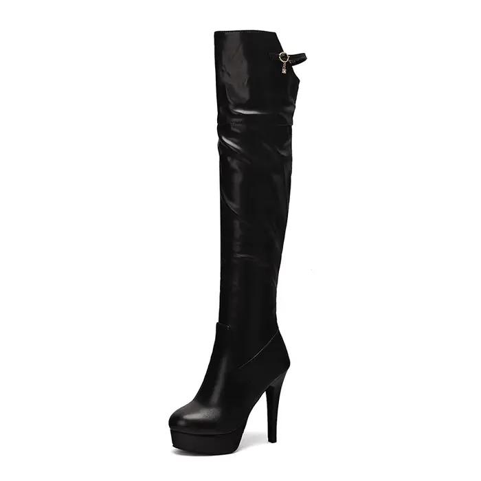 Bottes blanches au-dessus du genou pour femmes, bottes sexy à plateforme, bottes hautes pour femmes,