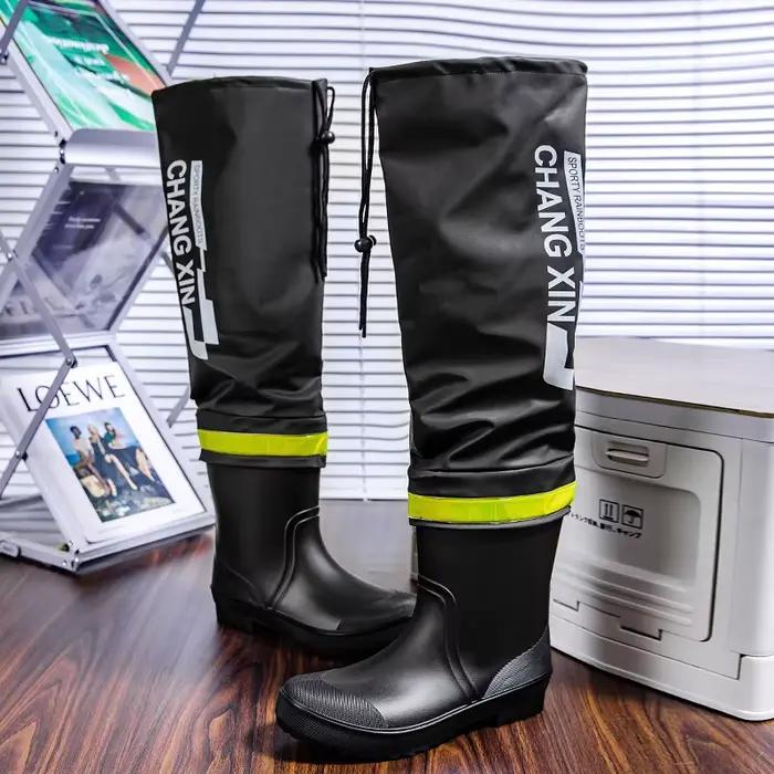 Bottes de pluie pour hommes Bottes de pluie montantes à la mode pour hommes Chaussures de travail en