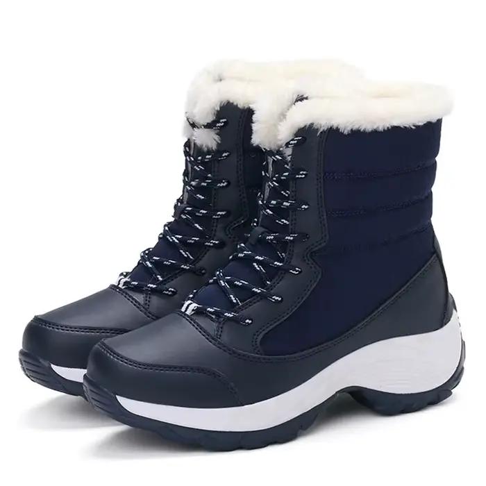 Bottines à talons imperméables pour femmes, bottines à plateforme Tren, garde au chaud, chaussures d