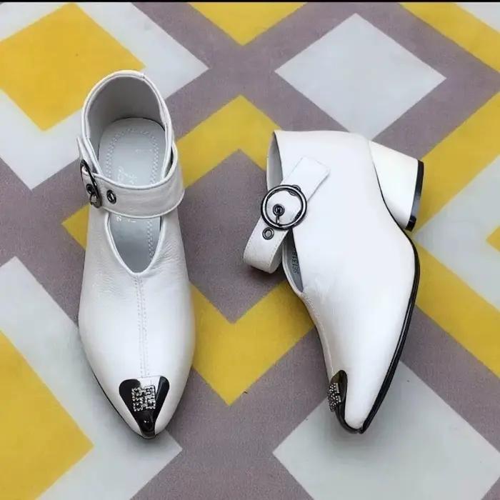 Bottines Mary en cuir à talon en forme de cœur pour femmes, chaussures à essence pour femmes, col en