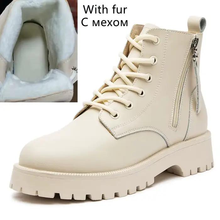 Bottines en cuir véritable pour femmes, nouvelle collection automne 2026, avec double fermeture écla
