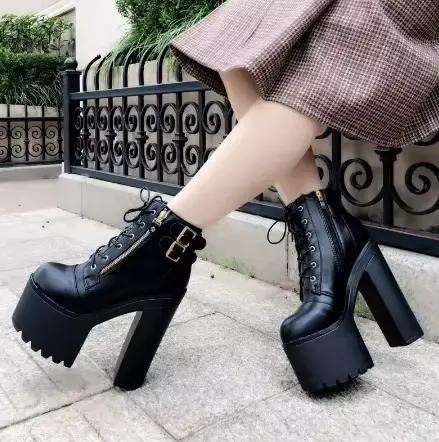 Bottes tendance pour femmes avec talons de 16 cm, plateforme imperméable et semelles épaisses pour l