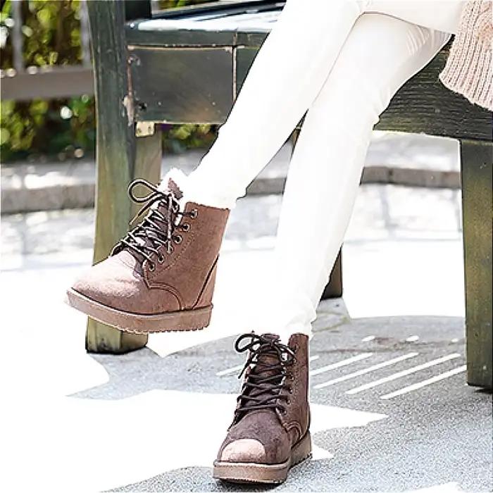 BCEBYL-Bottes Courtes en Velours pour Femme, Confortables, Décontractées, Chaudes, Solides, avec Cei