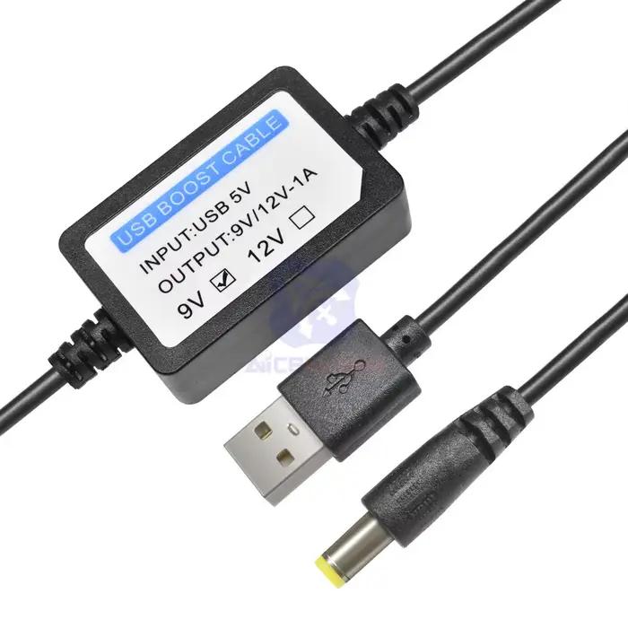 Câble d'alimentation USB vers 5.5x2.1mm, 5V à 9V/12V, pour ventilateur, haut-parleur de voiture