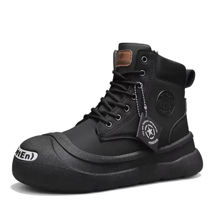 Bottes quatre saisons pour hommes, nouvelles bottes décontractées à tige haute, semelle souple, anti